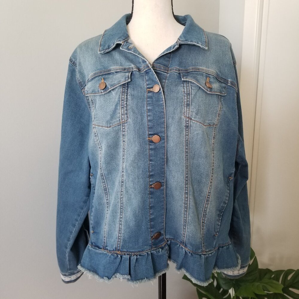 Barefoot Treadle denim jacket 1X - Picture 2 of 8